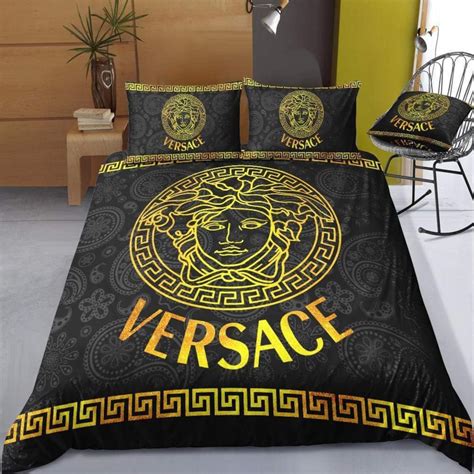 black and gold duvet cover versace original price|Versace sheets queen.